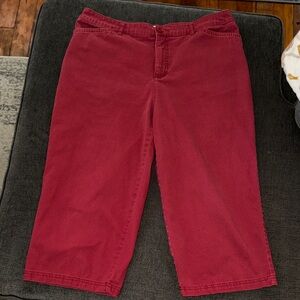 Croft & Barrow Burgundy/Red Casual Cropped Pants size 14
